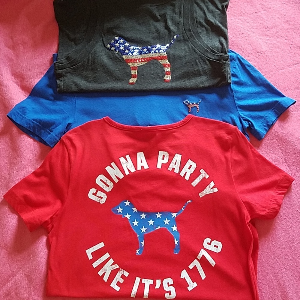 3-Fourth of July PINK July 4th Shirts S